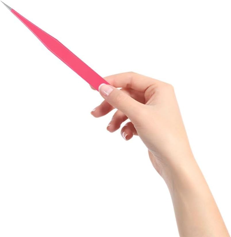 Kit de pinces à épiler en acier inoxydable 2 pièces multifonction brosse à cils bricolage nail art artisanat