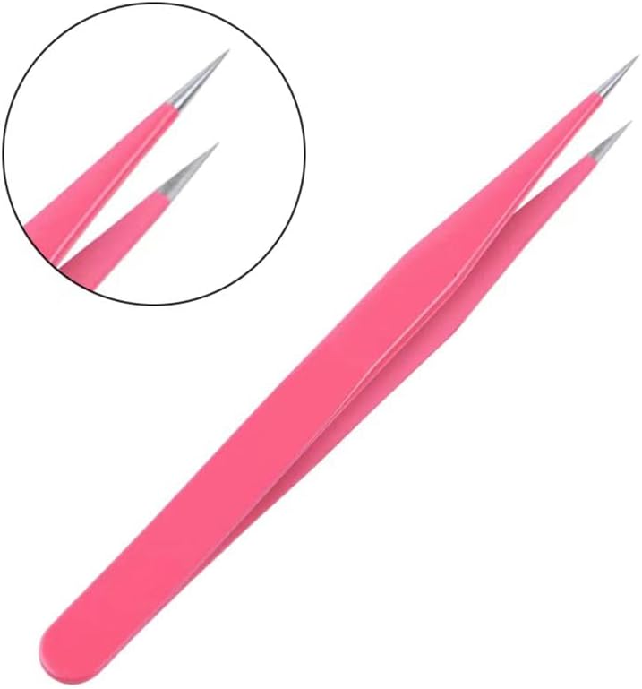 Kit de pinces à épiler en acier inoxydable 2 pièces multifonction brosse à cils bricolage nail art artisanat