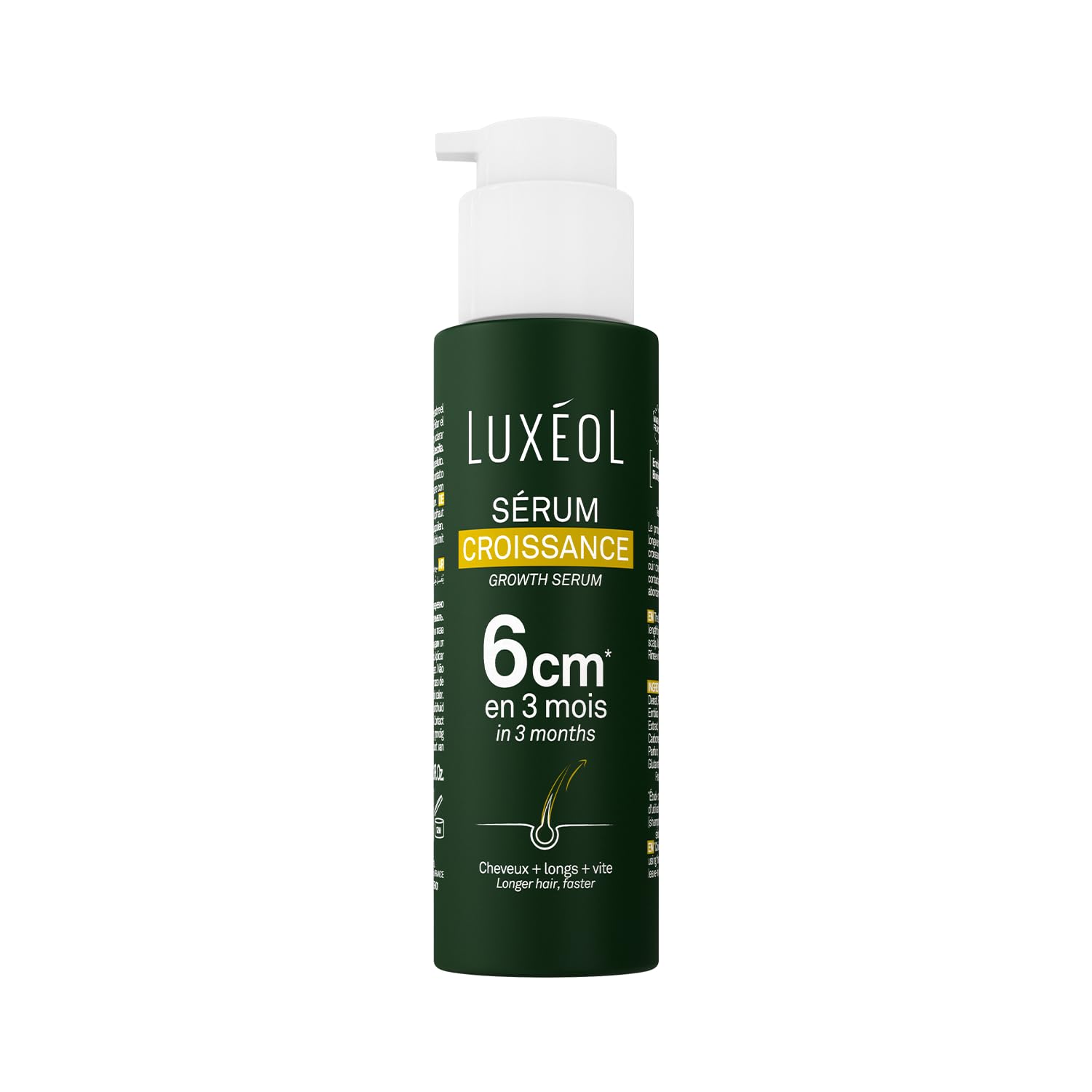 LUXÉOL - Shampoing Croissance - Pousse de 6cm en 3 Mois* - Des Cheveux Plus Longs Plus Vite - Cliniquement Prouvé - Formule d'Origine Naturelle - Huile de Ricin, Amla & Ginseng(3) - 200 ml