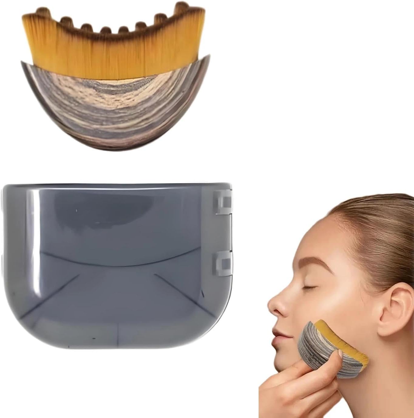 Masseur de drainage lymphatique pour le visage et le corps - Brosse lymphatique portable pour contour de la mâchoire, soulagement de la fatigue, brossage à sec - Avec étui de transport