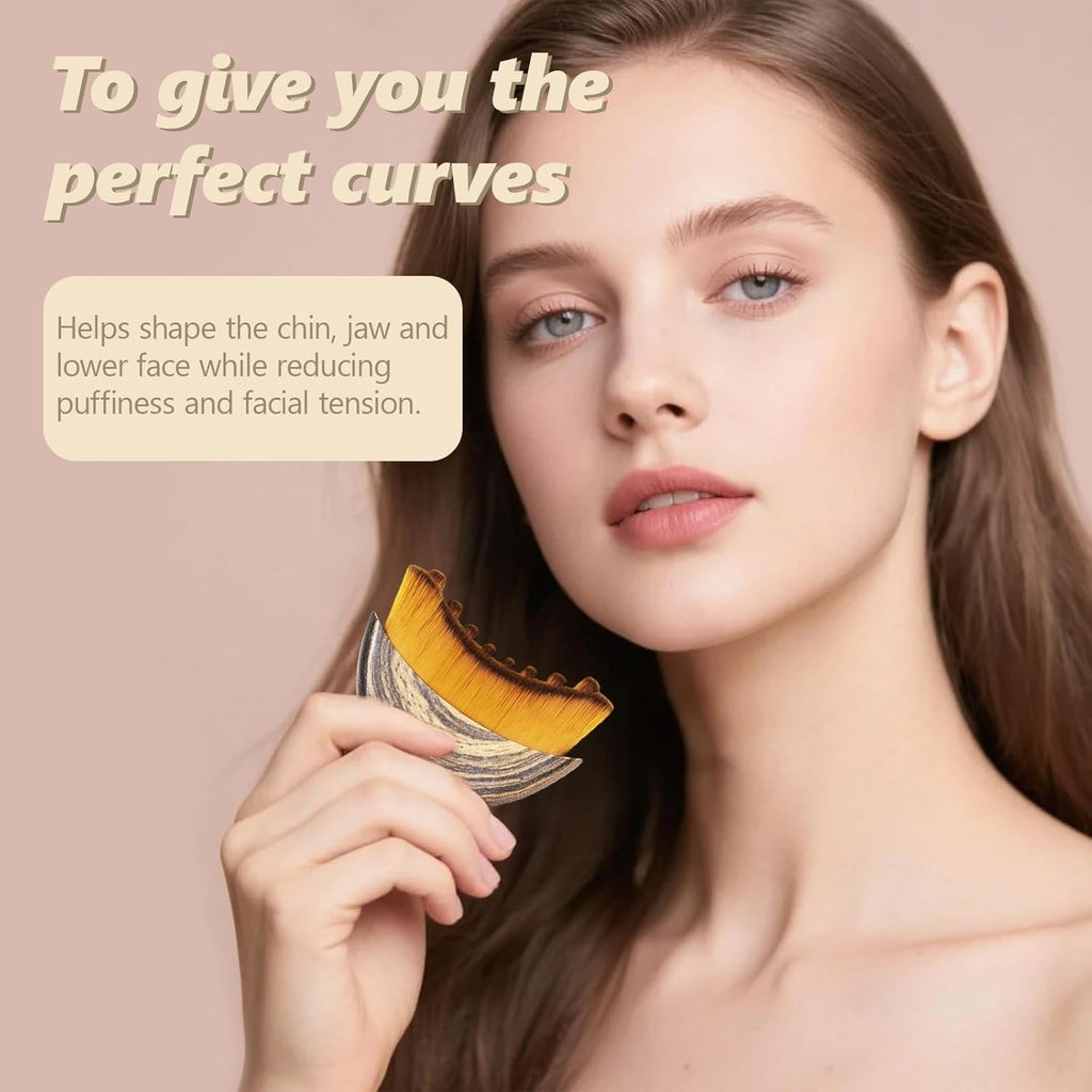 Brosse Lymphatique Visage, Lymphatic Drainage Face Brush, Brosse de contour lymphatique pour le visage, s'applique au visages, à la sculpture du menton et de la mâchoire