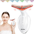Appareil Massage Visage Anti Rides: Masseur Lifting Visage Electrique 4 Modes 7 Couleurs LED - Appareil de Lift Facial Anti-Âge Double Menton à 45℃ - Machine de Beauté Raffermissement Face Cou Femmes