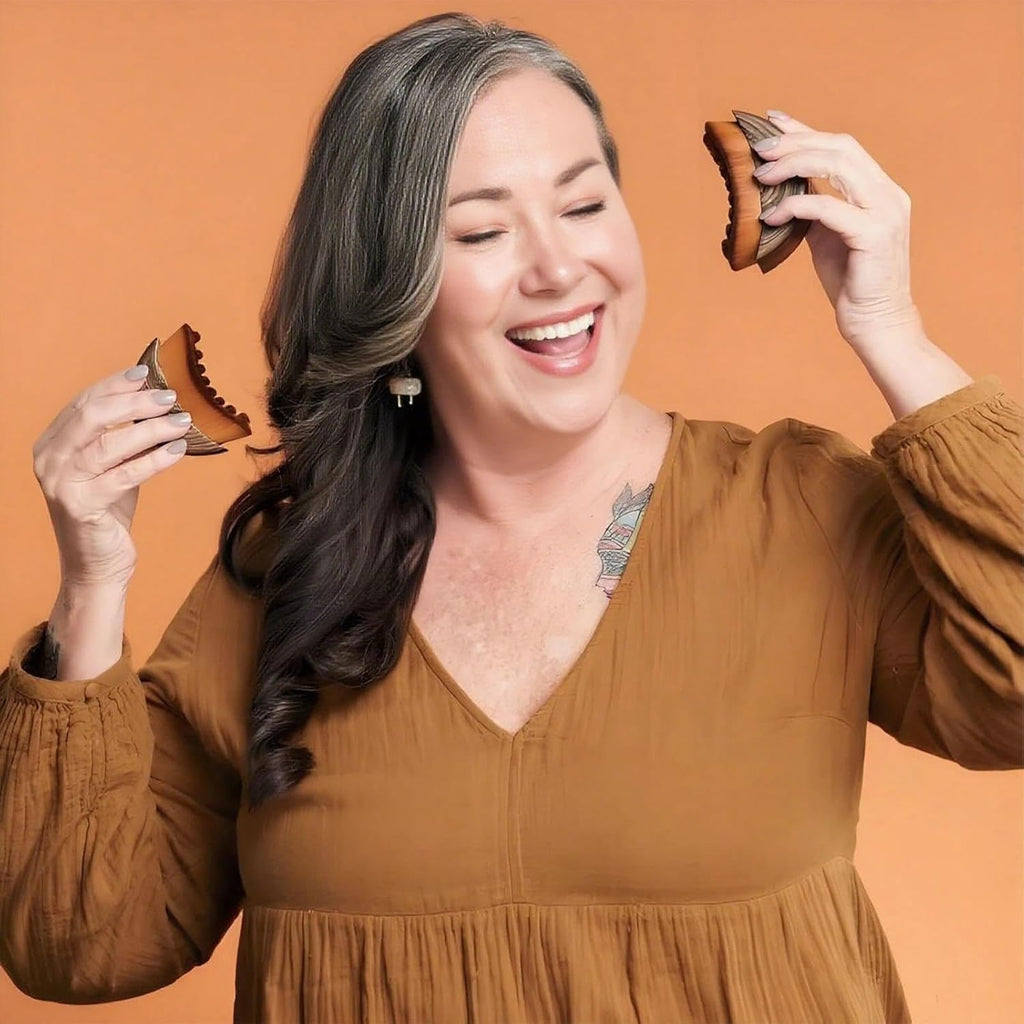 Masseur de drainage lymphatique pour le visage et le corps - Brosse lymphatique portable pour contour de la mâchoire, soulagement de la fatigue, brossage à sec - Avec étui de transport