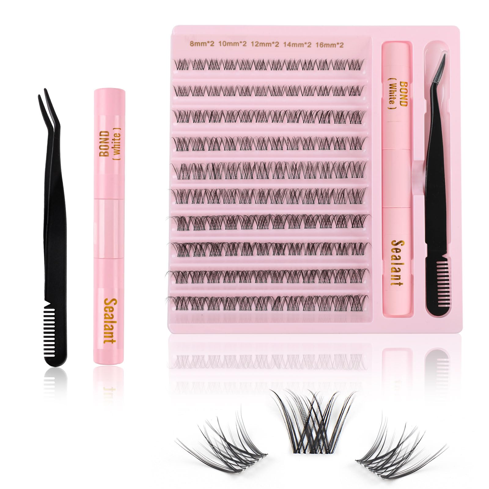 Kit Extension Cils Individuel 190PCS Kit Faux Cils Naturel Avec Lash Bond et Seal Applicateur 30D 40D Cils Extension de Cils Professionnel 8-16mm Mix kit extension de cils complet debutant