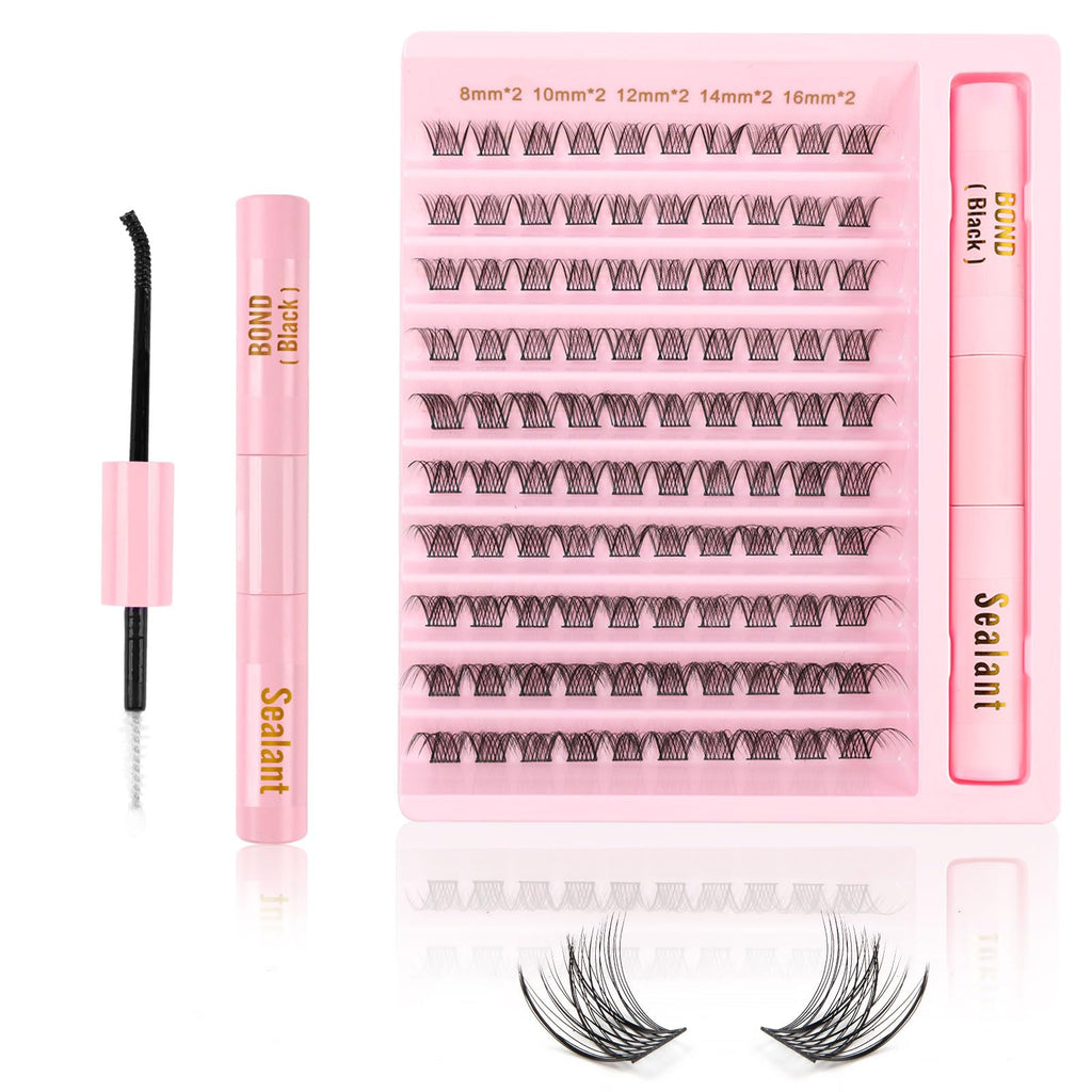 Kit Extension Cils Individuel 190PCS Kit Faux Cils Naturel Avec Lash Bond et Seal Applicateur 30D 40D Cils Extension de Cils Professionnel 8-16mm Mix kit extension de cils complet debutant