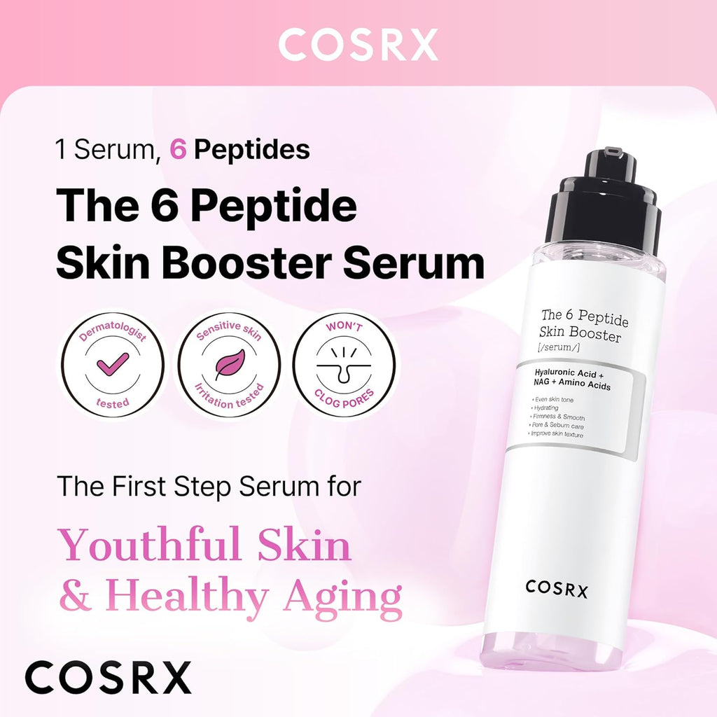 COSRX 6 Peptide Collagen Serum Face Toner with Niacinamide & Hyaluronic Acid, Hydrating & Firming Korean Essence, Anti-Wrinkle & Pore-Tightening Serum For Plump & Even Skin Tone, Korean Skincare 150ml