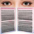 640pcs Kit Extension Cils Individuels, 60D+80D+100D+120D Faux Cils, Faux Cils Bouquet Volume Russian D Curl DIY Extensions de Cils 8-16mm Individual Lashes (60-80-100-120D)