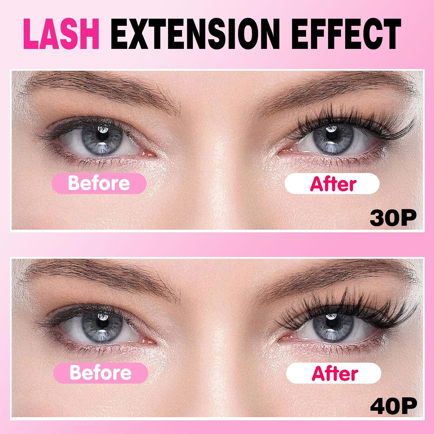 Kit Extension Cils Individuel 190PCS Kit Faux Cils Naturel Avec Lash Bond et Seal Applicateur 30D 40D Cils Extension de Cils Professionnel 8-16mm Mix kit extension de cils complet debutant