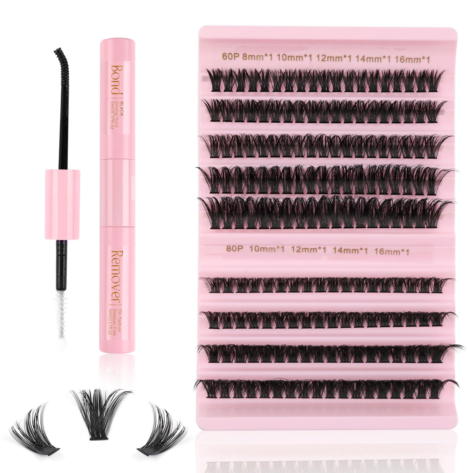 Kit Extension Cils Individuel 190PCS Kit Faux Cils Naturel Avec Lash Bond et Seal Applicateur 30D 40D Cils Extension de Cils Professionnel 8-16mm Mix kit extension de cils complet debutant